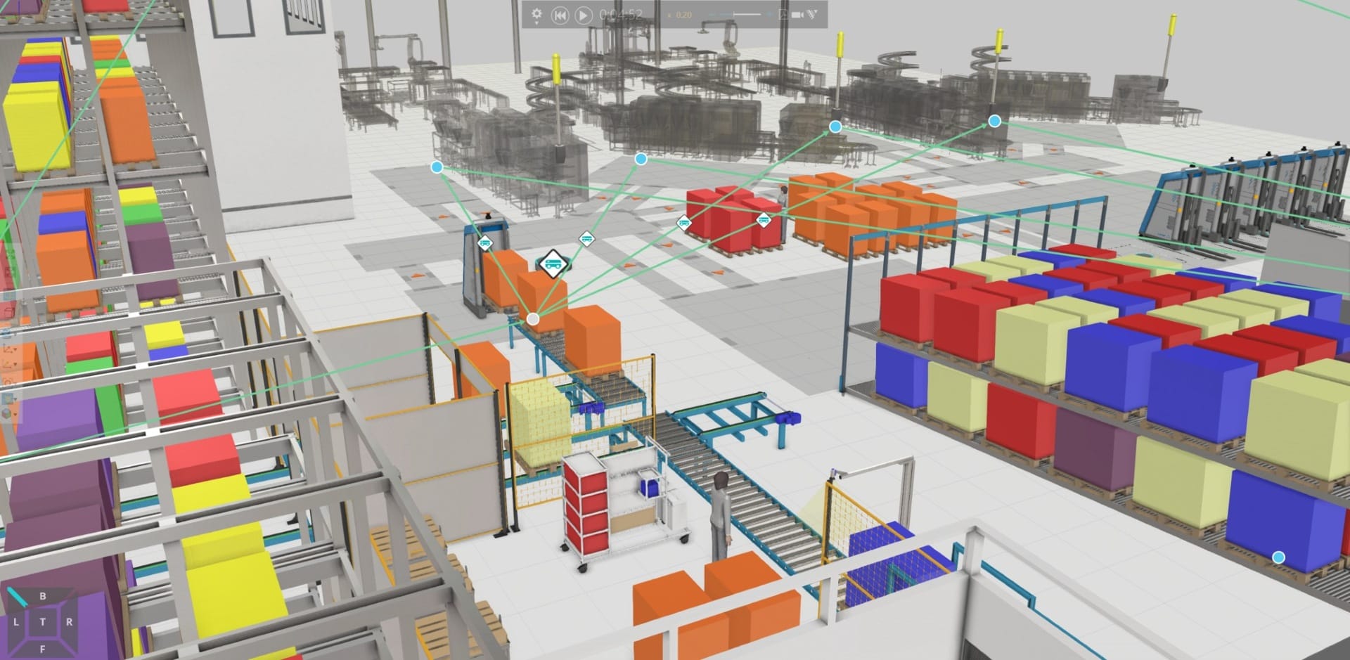 Simulation Wareneingang und Lager mit Produktionsanbindung